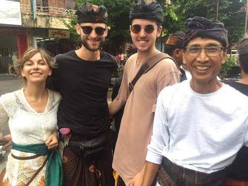 Denpasar, Bali, in 2019: (L-R) Harriet Riley, Chri…as Nolan and I Komang Astita. Photo by Chris Hull.